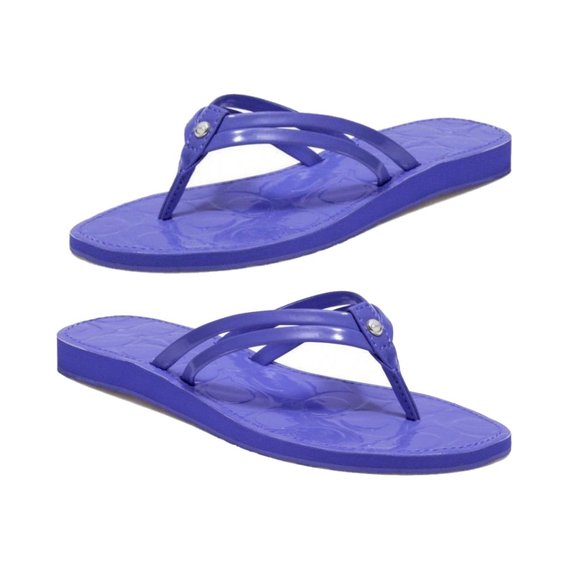 Coach Juney Periwinkle Blue Patent Flip Flop - Size 7M - Picture 3 of 8